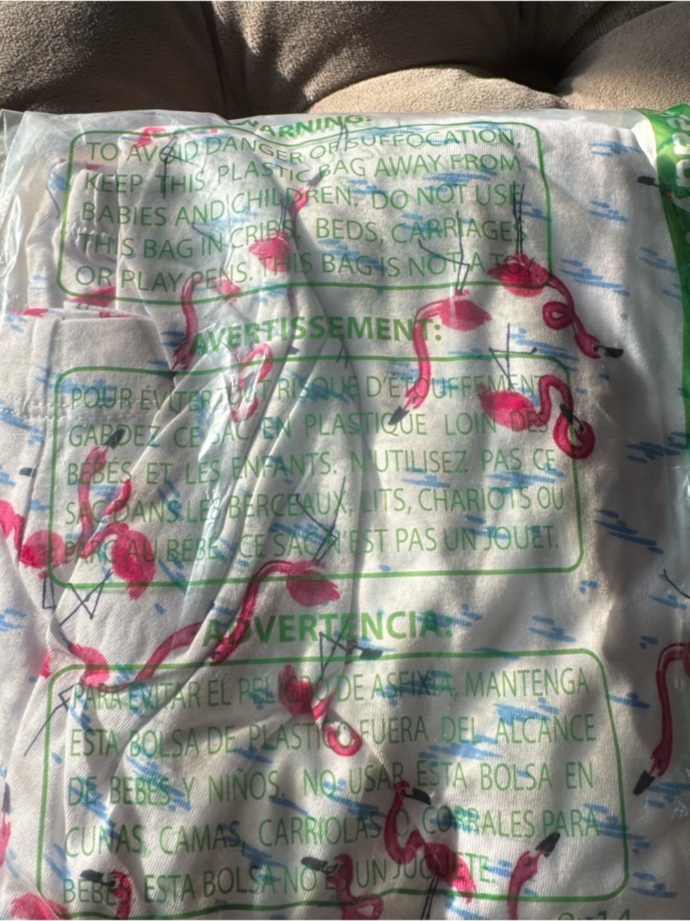 NWT HUE Women’s Printed Knit Long Pajama Sleep Pant White w Pink Flamingos - Picture 7 of 7